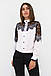 Романтична жіноча блузка з мереживом Gilmor, білий, фото 2