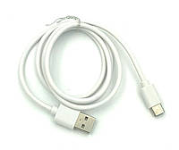 USB кабель / Дата кабель TC-019 силиконовый круглый Type C 1m White (тех. упаковка)