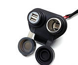 Мото розетка 12V + USB зарядка Cliff-Top Magnetic Switch USB + Cigarette Socket, фото 3