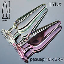 Анальна пробка 3 см скляна Lynx Ice Rose Plug скло Рожева та прозора, фото 3