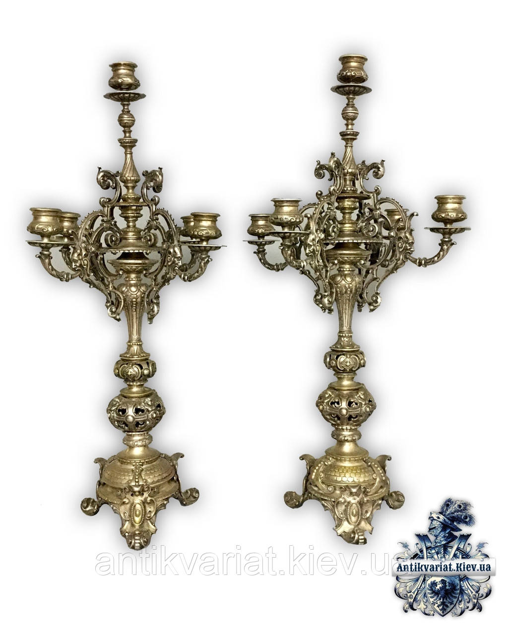 Купить Антикварные бронзовые канделябры Старинные подсвечники ...