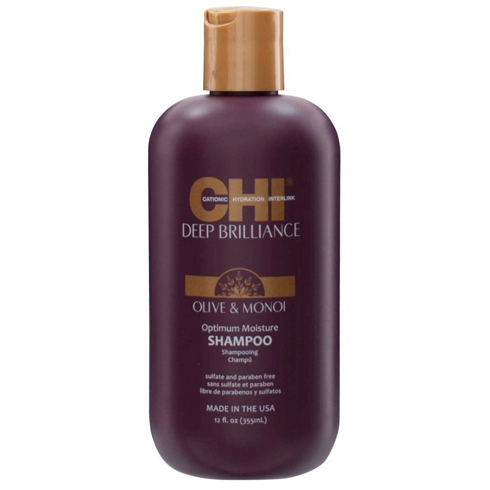 Зволожуючий шампунь для пошкодженого волосся CHI Deep Brilliance Olive & Monoi Optimum Moisture Shampo 355 ml