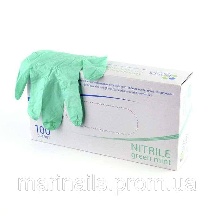 Нитриловые перчатки, 100 шт, медицинские перчатки, нестерильные, Размер М Polix PRO & MED - фото 1 - id-p1205514905
