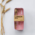 Ланч-бокс потрійний Еко "Lunch box", 900мл, рожевий, фото 7