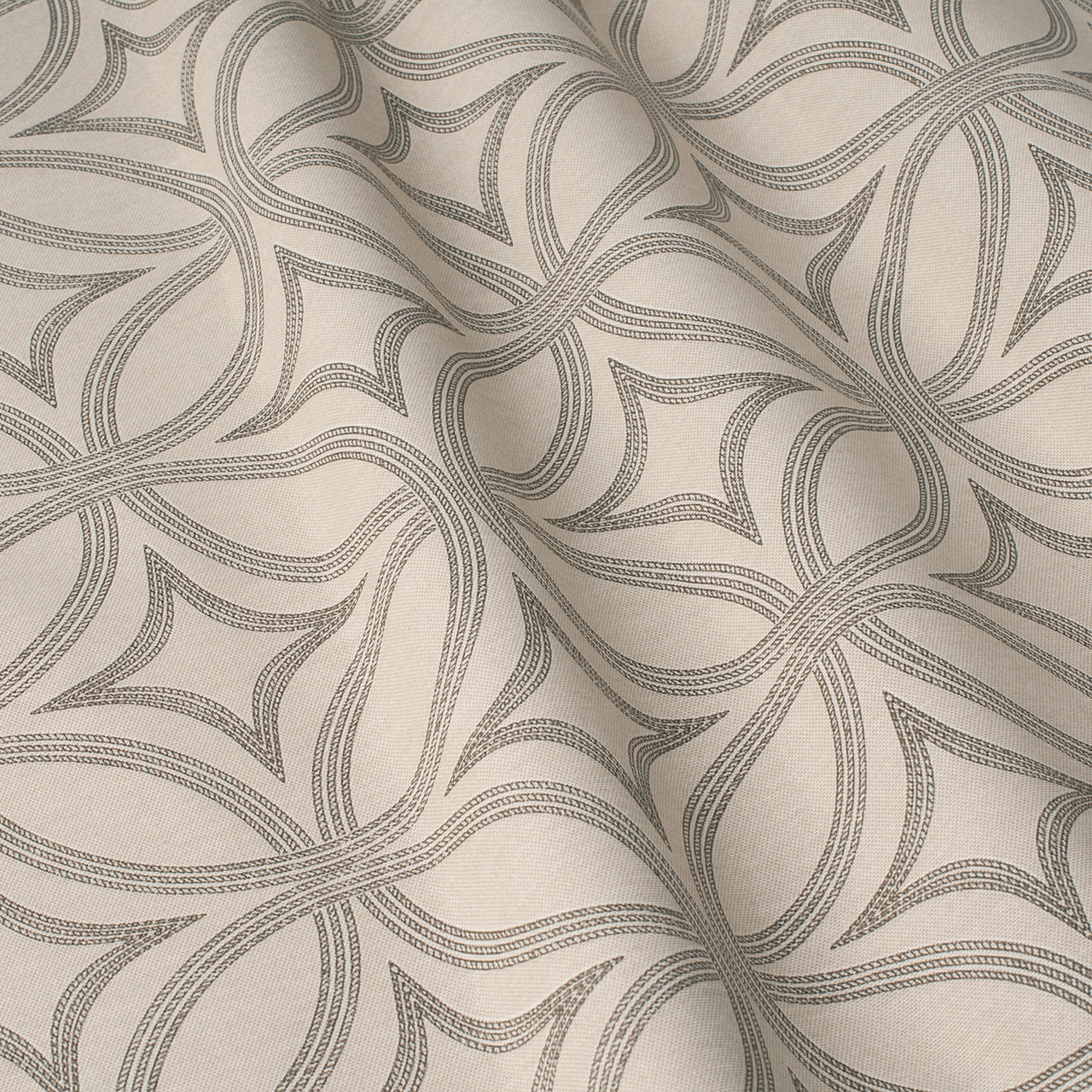 Декоративні тканини сірі кола з візерунками на бежевому фоні Туреччина 84590v30, фото 1