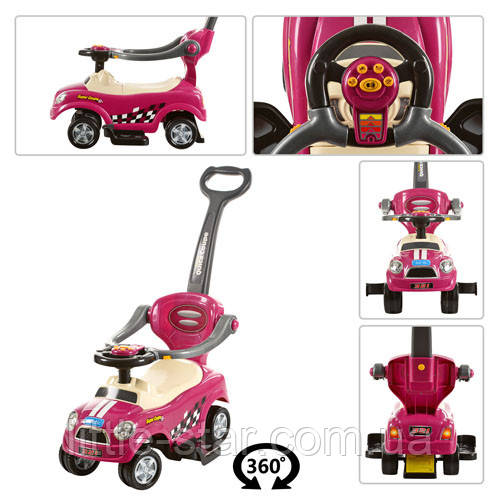 Дитяча машинка каталка толокар для дівчинки Bambi Z 321-8, малинова, фото 1