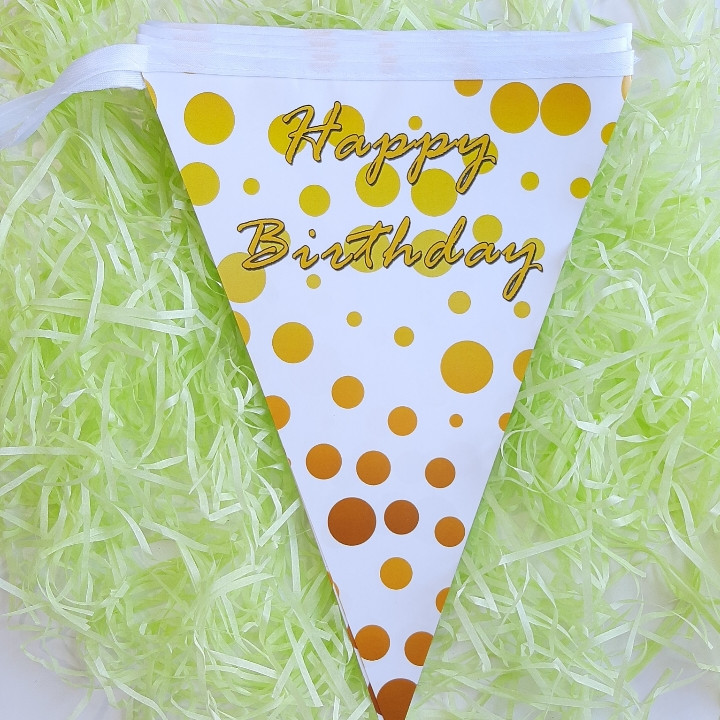 Гірлянда для прикрашання свята, розтяжка "Happy Birthday" 1.8 м (флажки)