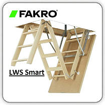 Драбина на горище Fakro LWS smart  ⁇  60 / 130 / 305  ⁇  три-сегментна дерев'яна, фото 2