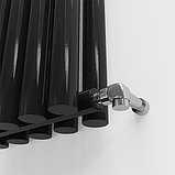 Радіатор дизайнерський вертикальний MATERA II 5/1800 Чорний матовий 1800*295(Бокове та нижнє під'єднання), фото 5