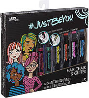 Мел для волос мелки карандаши Alex spa justbeyou hair chalk glitter set