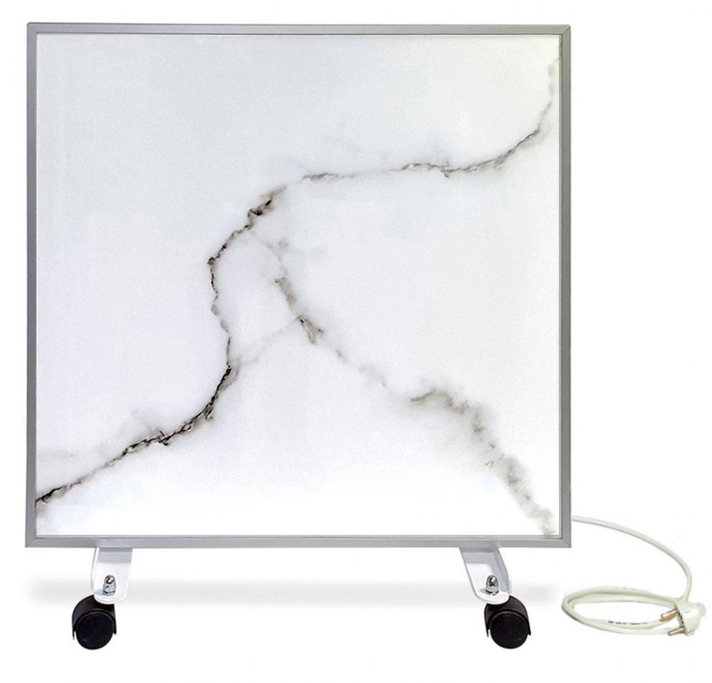 Інфрачервона панель біоконвектор ECOTEPLO AIR 1000EL з програматором / білий мармур / 1000 Вт / 60 х 60 см / обігрів 10 - 14 м²