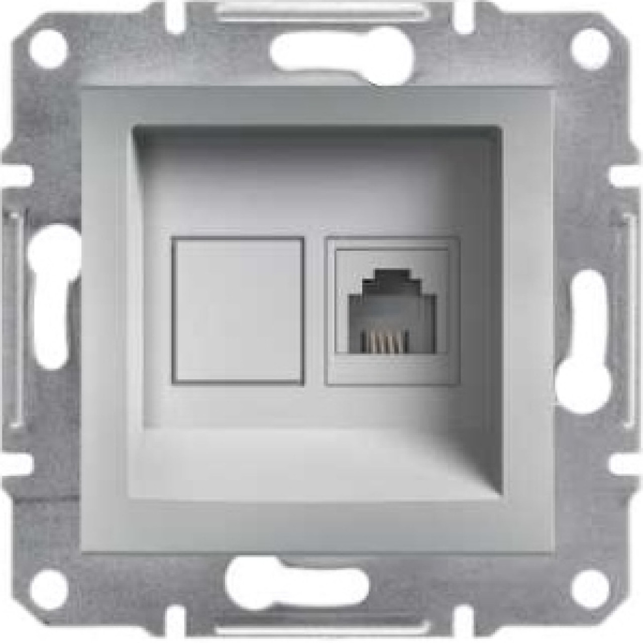 Розетка комп'ютерна Алюміній Asfora Schneider Electric, EPH4300161