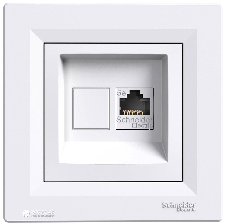 Розетка комп'ютерна Білий Asfora Schneider Electric, EPH4300121