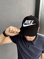 Кепка Nike мужская | женская найк черная big white logo