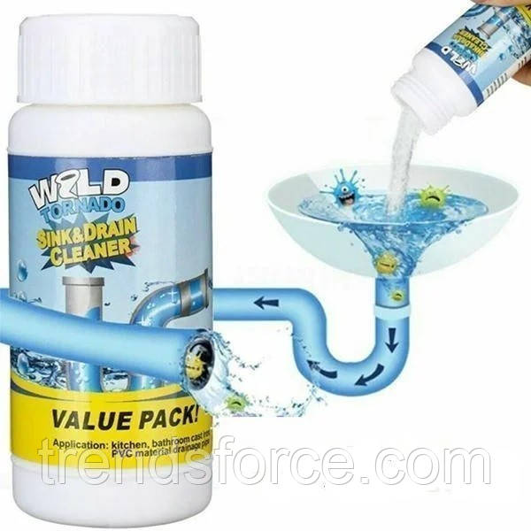 Очисний засіб для труб і раковин — потужний очисник мийки та слива Wild Tornado Sink Drain Cleaner 154676