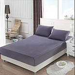 Простирадло на резинці 140х200х20см сатин тм Ярослав №2 сіро-ліловий, фото 2