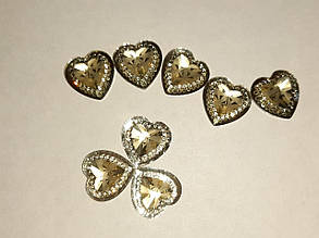 Клейові кабасони "Серце" 16 мм 50 шт.