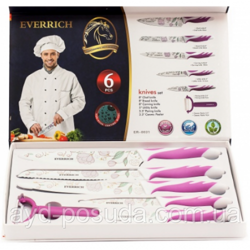 Набір ножів антибактеріальних "Everrich", арт. 00-31