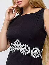 Гарне довге чорне плаття з білою вишивкою під грудьми (Діамант lzn), фото 3