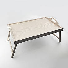 Дерев'яний прямокутний піднос-столик бежевий 53 33 см