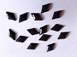 Пришивні камені акрил "Ромб" чорного кольору 19 мм 100 шт. уп
