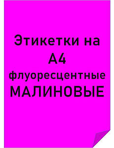 Етикетки самоклейні формату А4 Фруоресцентні ТРАлі