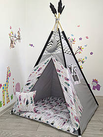 Дитячий Вігвам з Пірʼям, повний комплект з 10 елементів