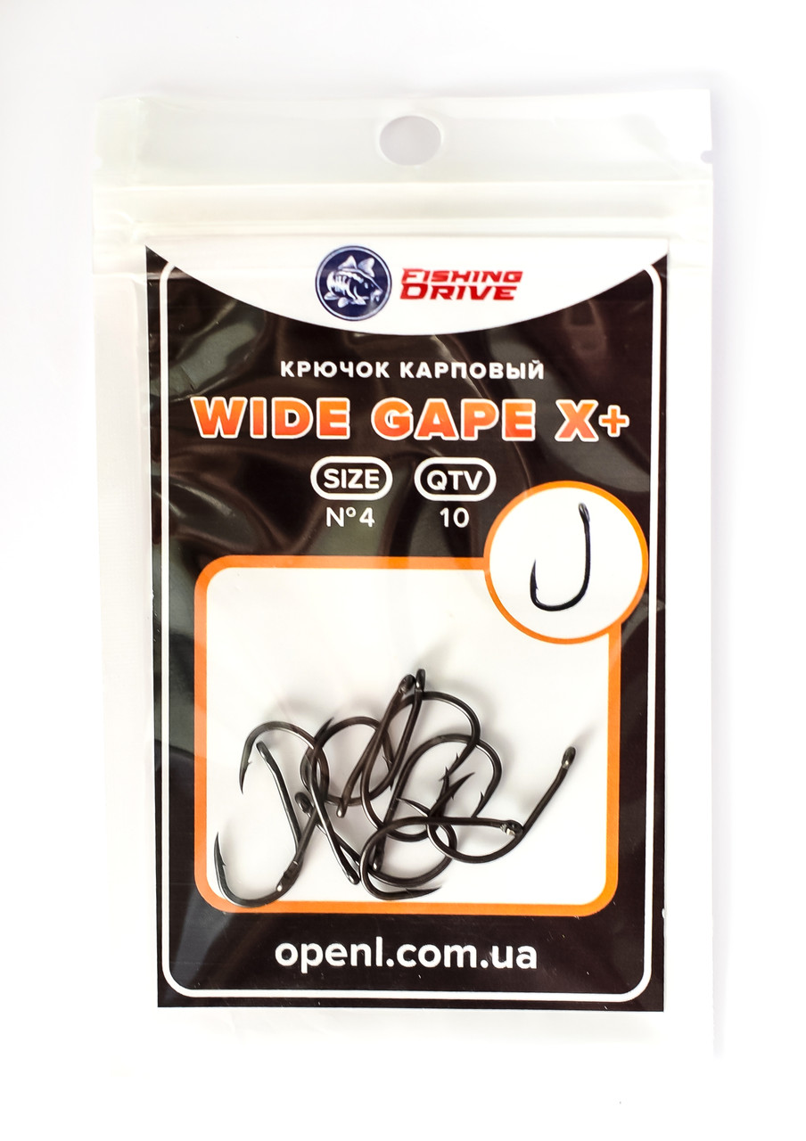 Гачок короповий Wide Gape Х+ №4 ( вайт гейп) 10 шт Fishing Drive