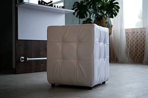 Пуф для клієнта MARKSON М801 візажний пуф для гримерного столу, білий