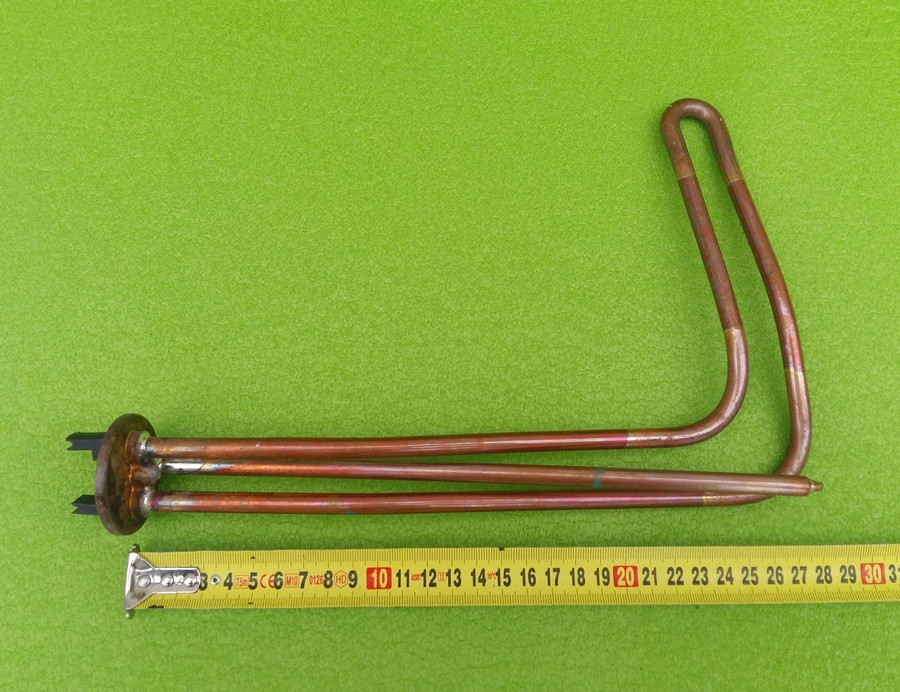 Мідний тен гнутий 1500W (на фланці Ø48мм) для горизонтальних бойлерів Atlantic Opro Horizontal (оригінал) Zipexpert, фото 1