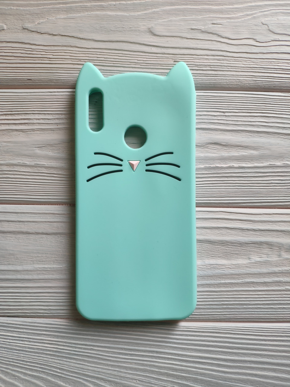 Гумовий чохол 3D для Huawei Y7 2019 Бампер Усікі М'ятний, фото 1