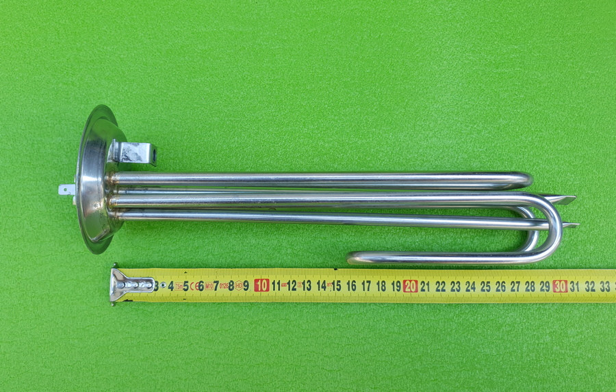 Тен подвійний SINAN з нержавійки 2500W (на фланці Ø92мм) з 2-ма трубками під термостати для бойлерів Туреччина Zipexpert, фото 1