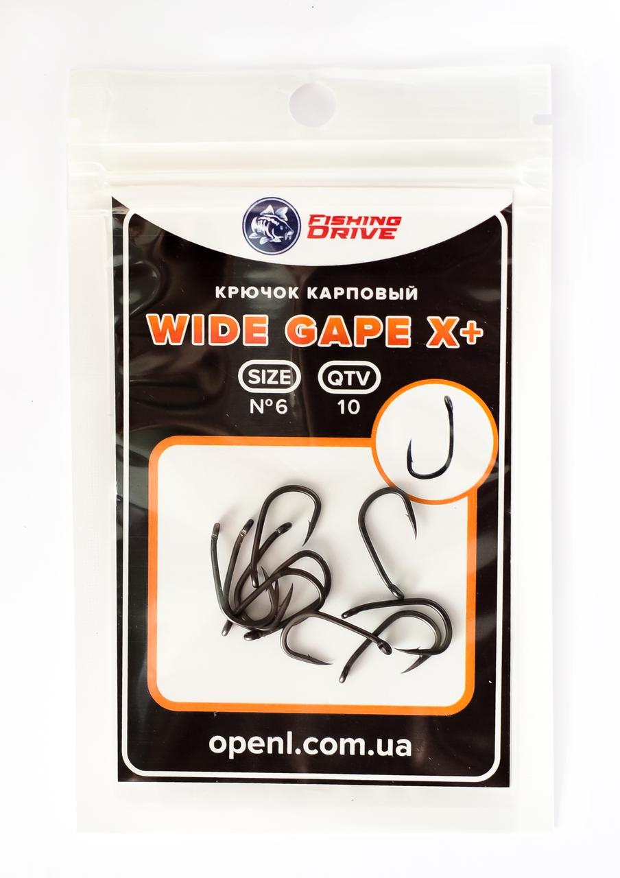 Гачок короповий Wide Gape Х+ №6 ( вайт гейп) 10 шт Fishing Drive