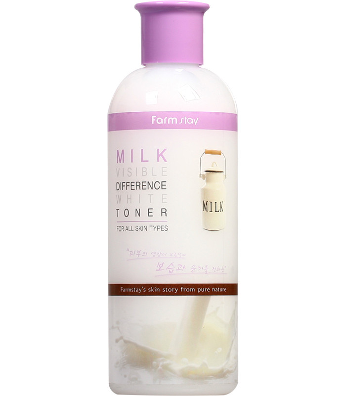 Освітлюючий тонер з молочним екстрактом Farmstay Milk Visible Difference White Toner 350 мл (8809514480177), фото 1