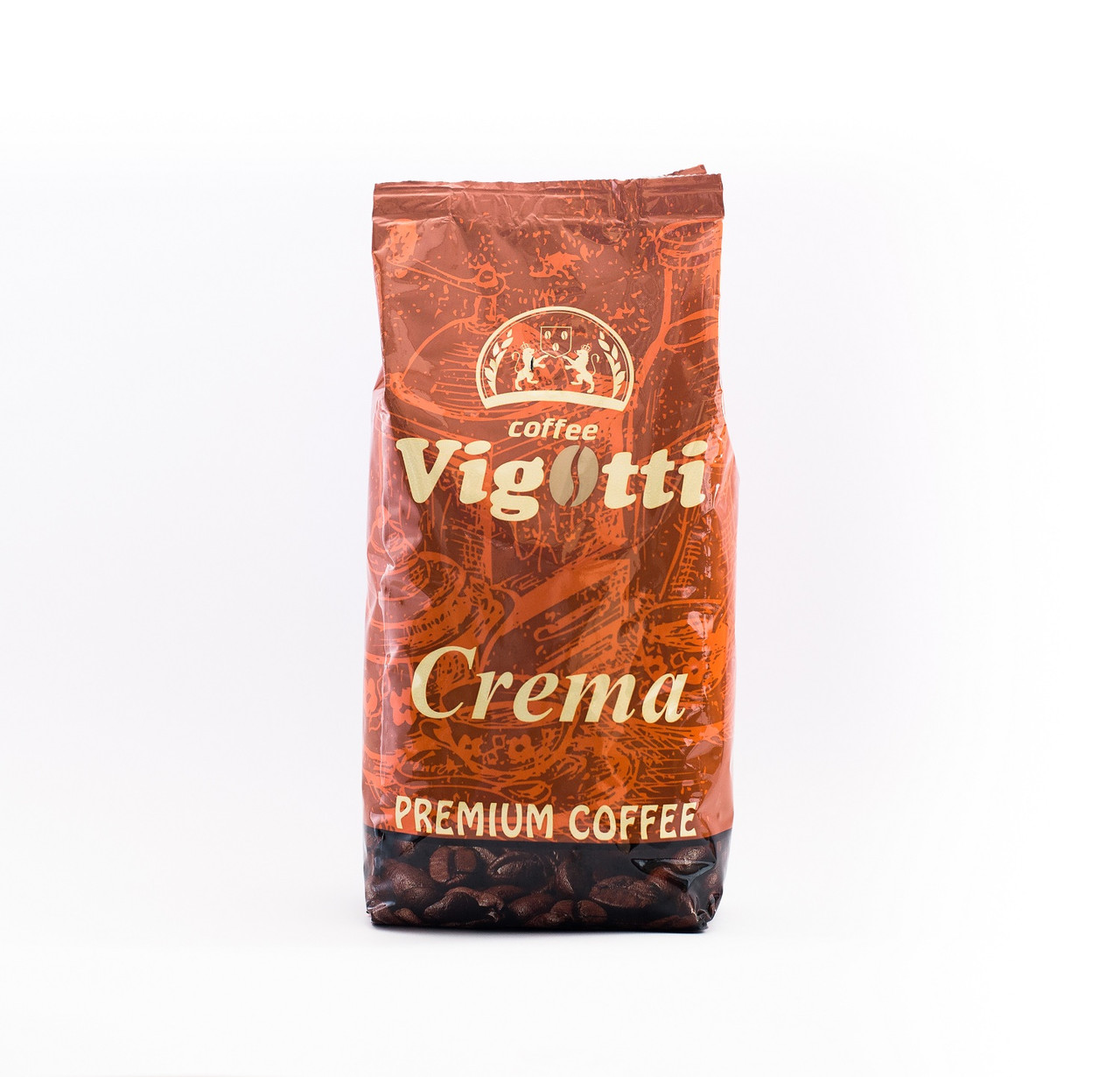 Кава натуральна в зернах Vigotti Crema Coffee 50% арабіки 50% робусти 1 кг, фото 1