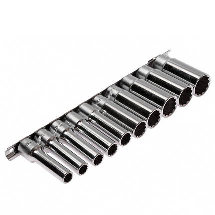 Набір головок глибоких 12гр. 10-24мм 1/2" 10 од. T410M JTC, фото 2