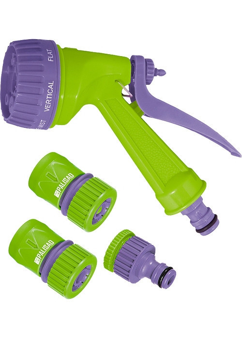 Набір для під'єднання шланга 3/4" (пістолет 7 режимн, адаптер, 2 з'єднувачі) Palisad