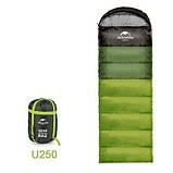 Спальний мішок з капюшоном Naturehike U250 вага 1,5 кг 5-10℃ Green, фото 3