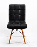 Обідній м'який стілець Маркус MARCUS ЕК чорна екокожа з ніжками з бука, фото 3