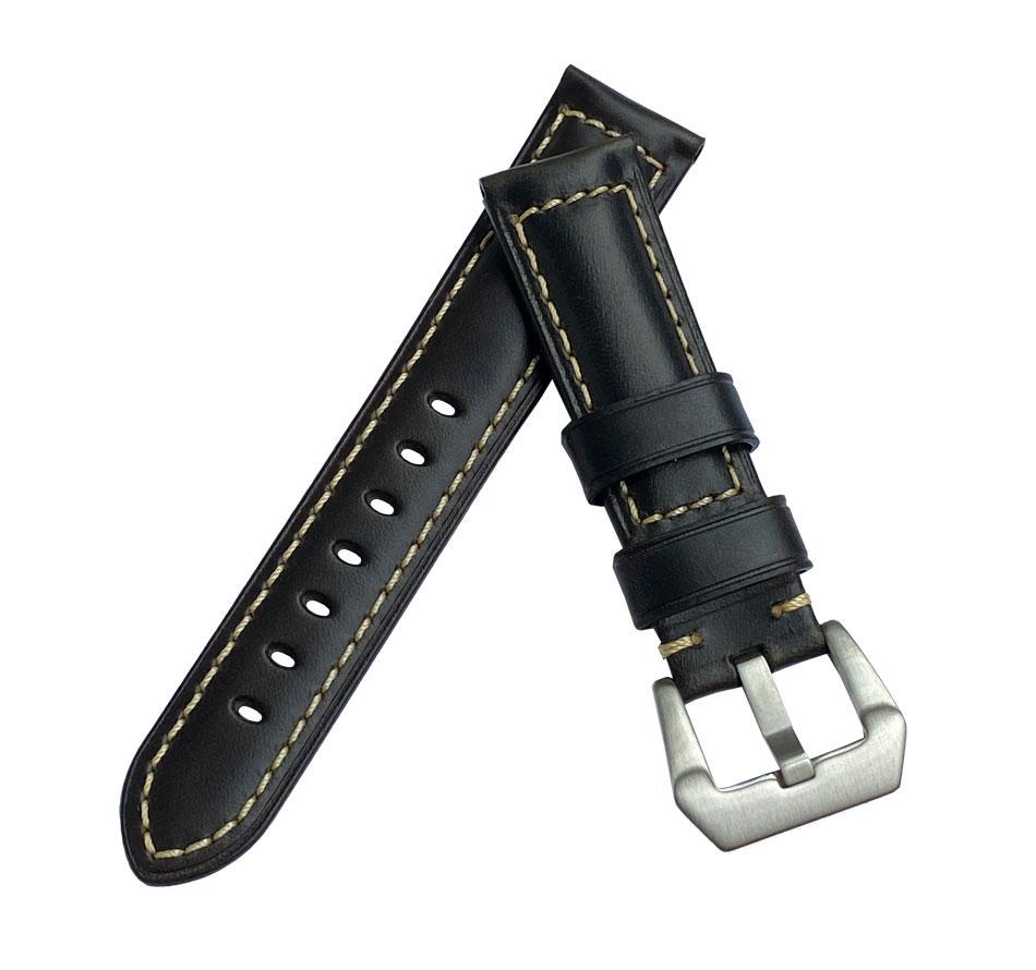 Шкіряний ремінець Primolux F001 Steel buckle для годинника Garmin Forerunner 245 / Forerunner 645 - Black