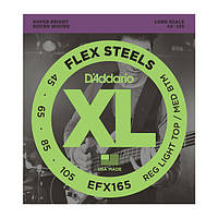 Струны D`ADDARIO EFX165 XL FLEX STEELS REG LIGHT TOP / MED BOTTOM 45-105