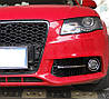 Бічні решітки бампера Audi A4 B8 (07-11) стиль RS (хром смужка), фото 3