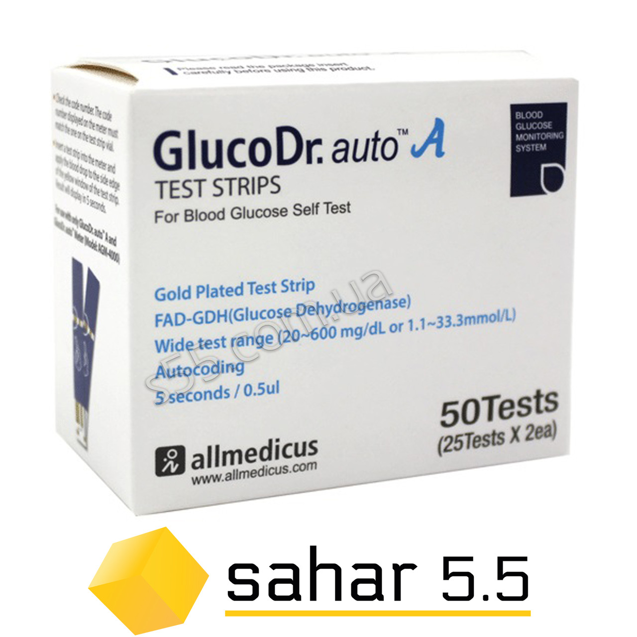 Полоски для глюкометра Глюко Доктор Ауто - 50шт - GlucoDr. Auto A - фото 1 - id-p1165681124