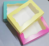 Коробка з пластиковим віконцем для 6 кексів бірюзова 250*170*80, фото 3