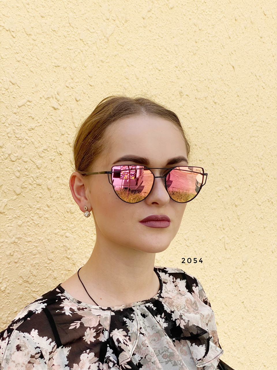 Солнцезащитные очки, цвет линз розовый - фото 1 - id-p554557406