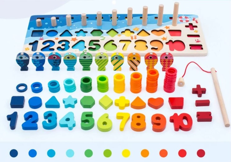 Деревянные игрушки геометрика детская рыбалка игрушки Монтессори подарки для детей (12289) - фото 5 - id-p1205846630
