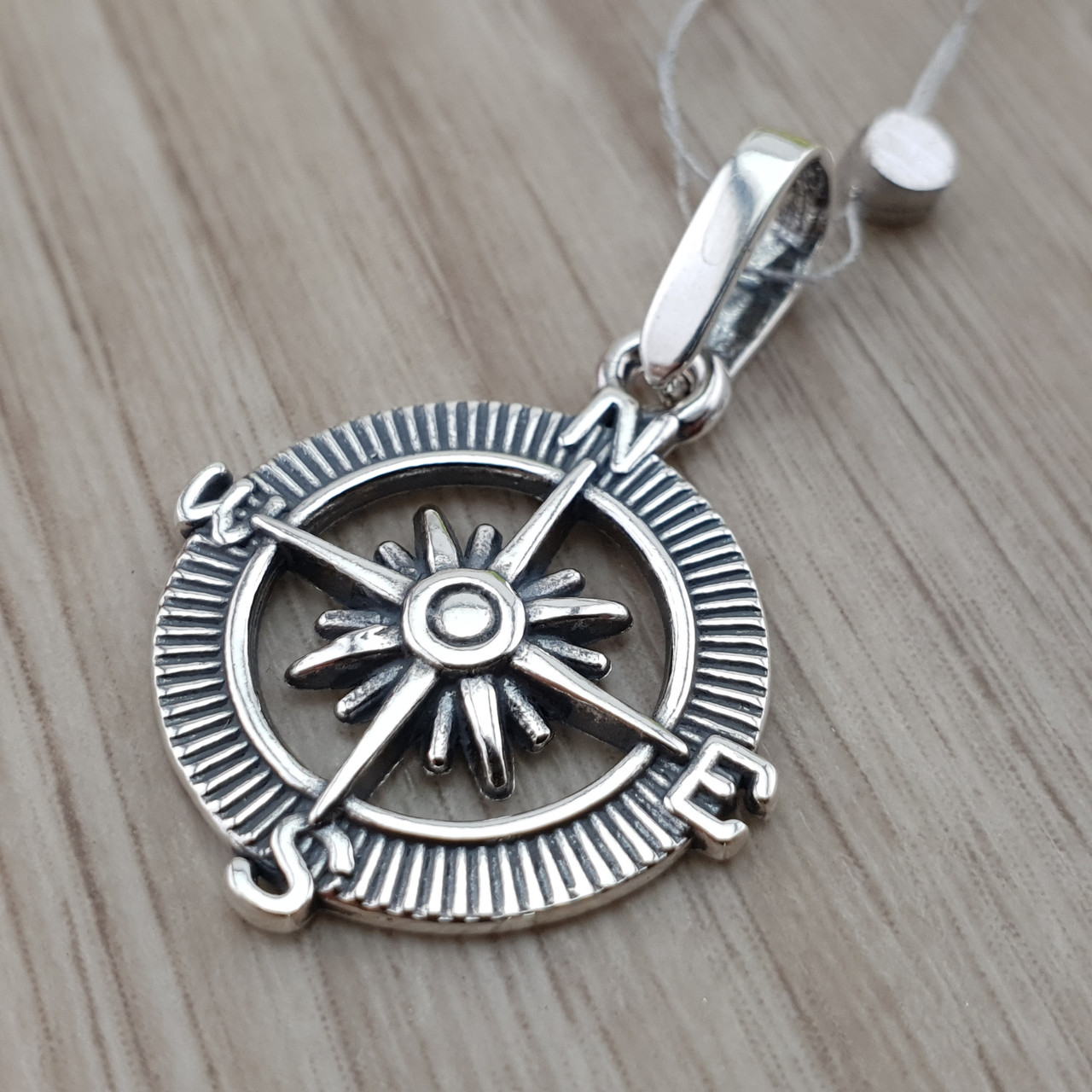 Купить Серебряная подвеска "Компас". Кулон из серебра 925 пробы Роза ...