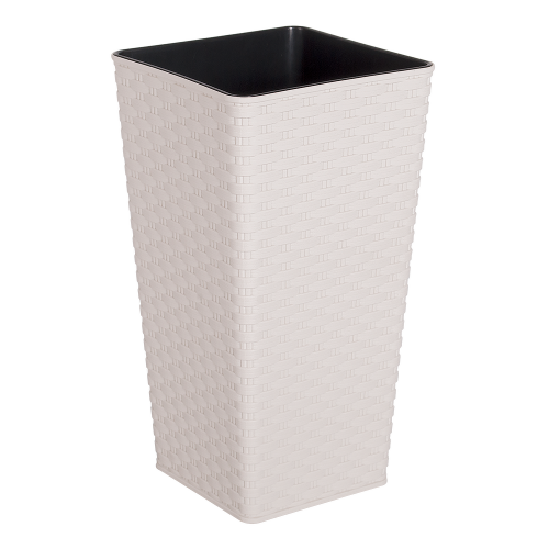 ВАЗОН "РОТАНГ" КВАДРАТНИЙ 27*27*51 СМ. (БЕЛА РОЗА), фото 1