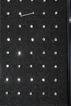 Сережка гвоздик срібляста з каменем для пірсингу носа 1 шт медична сталь