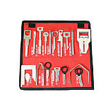 НАБІР ІНСТРУМЕНТІВ і ключів для зняття автомагнітол 38 шт (червоний чохол для зберігання), фото 2